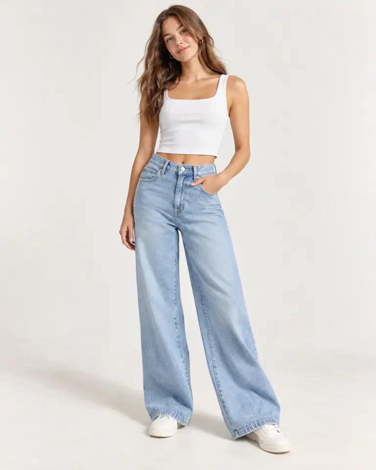 Jeans focalizados anchos